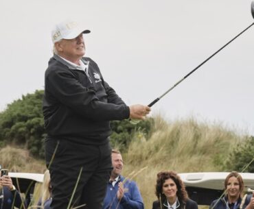 Trump caps his Scottish visit by opening a new golf course