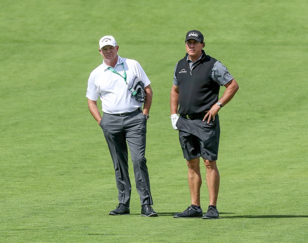 Phil Mickelson plays in a pair of shorts