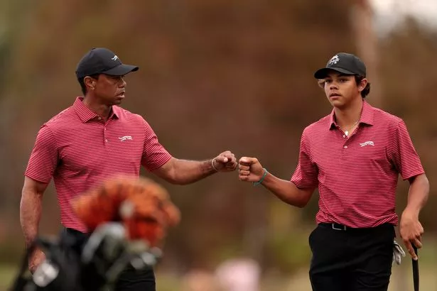 Tiger and Charlie Woods competing at the PNC Championship