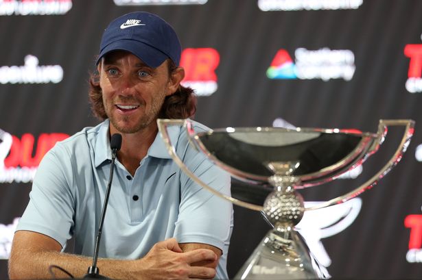Tommy Fleetwood with the FedEx Cup trophy
