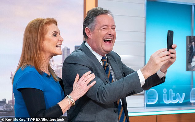 In a new book called Entitled, it shares how Ferguson once confided in friend Piers Morgan (right) about flying to date the 'gorgeous' golfer