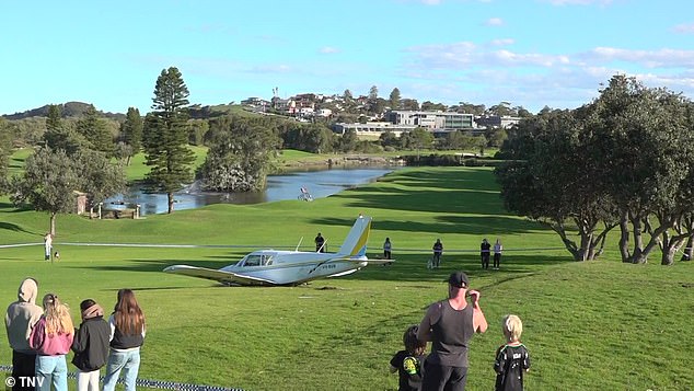 Golfers could be heard screaming as the plane crashed to the ground