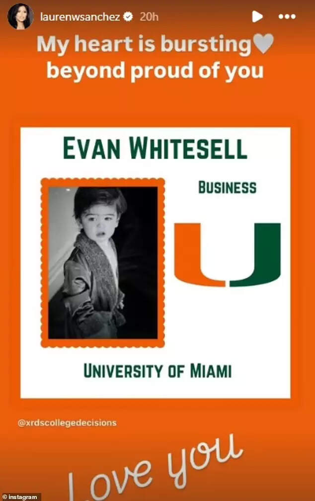 Lauren Sanchez celebrated her son39s Miami University