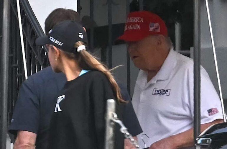 Trump dispels health rumors, hits golf course