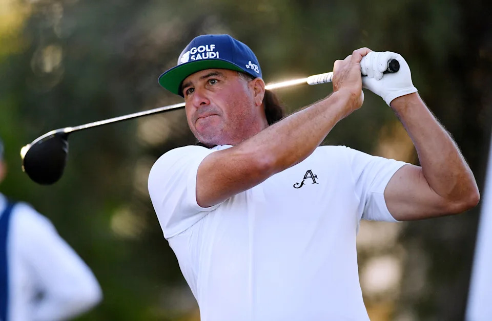 Pat Perez of the Aces during day two of LIV Golf Adelaide at The Grange Golf Course on April 22, 2023 in Adelaide, Australia.