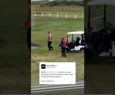 Trump’s caddie was spotted dropping a ball in the fescue for him 💀 (via @nuclrgolf, patriottakes/X)