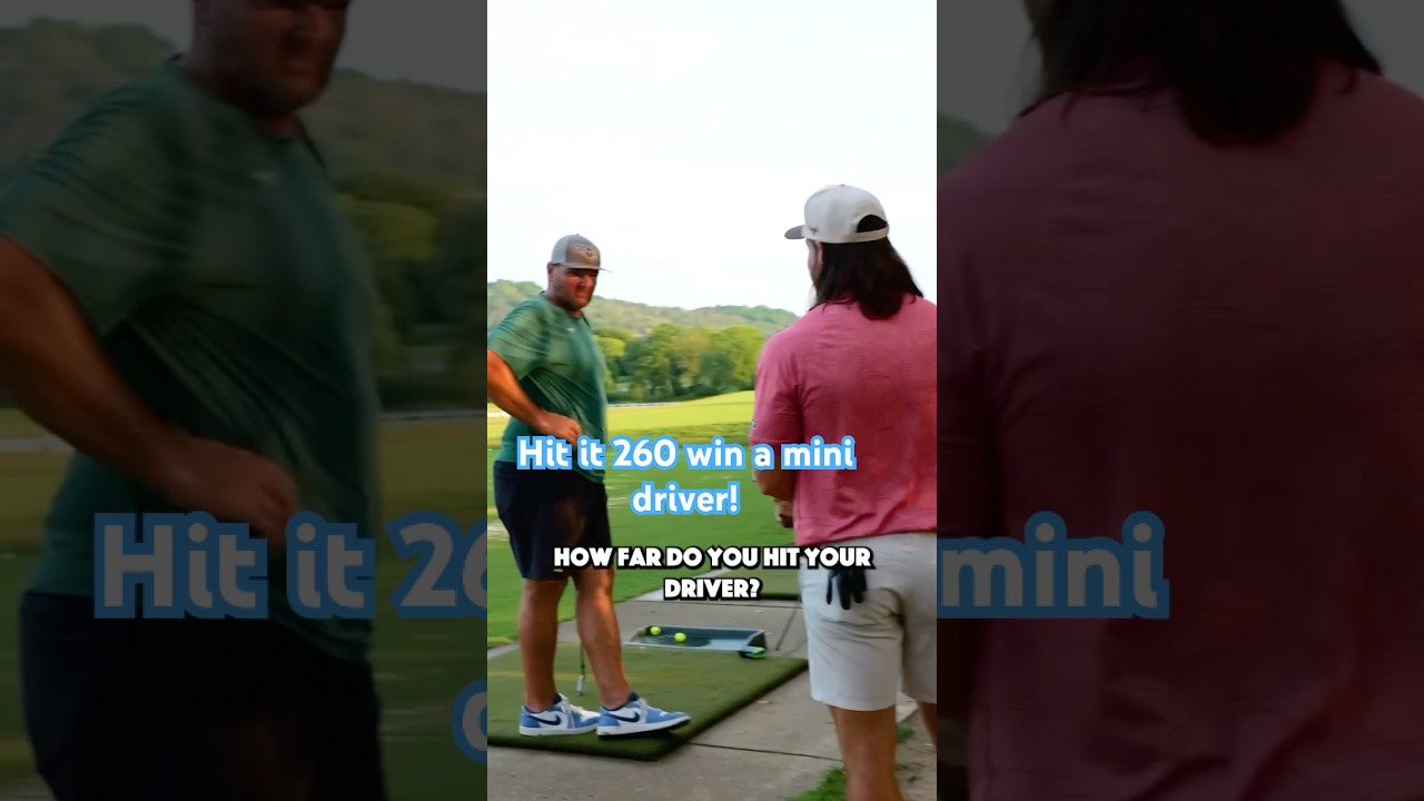 We found a Dad on the range and challenged for a MINI driver! #golf #golfswing #golftips #golfclub We found a Dad on the range and challenged for a MINI driver! #golf #golfswing #golftips #golfclub