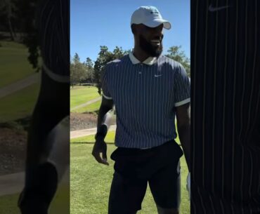 LeBron Shows Off Golf Swing in  Nike Golf Shoes