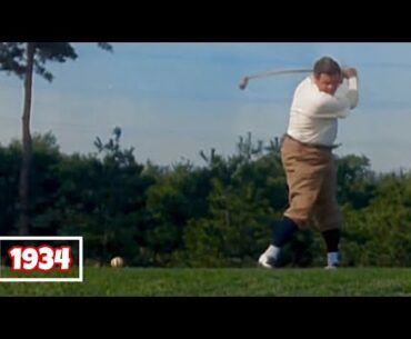 1934 Babe Ruth Golf Footage ⭐️ Playing in Japan ⛳️ [In 4K Color]