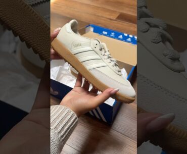 unboxing my new golf shoes! the Adidas Samba spikeless golf shoes in alumina, off white, & gum #golf