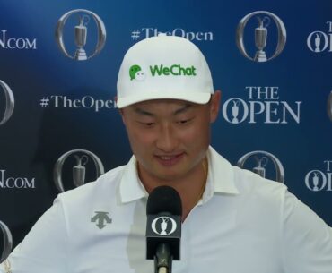 李昊桐在英国公开赛最后一轮结束后接受媒体采访