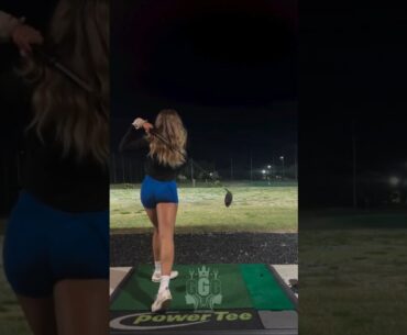 Golf Free Swings Night Practice with Haley #golfgirl #golfasmr #golfswing