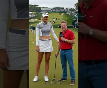 Tallest golfer stuns the crowd on the course ⛳#golf #short #tallwomen #sports