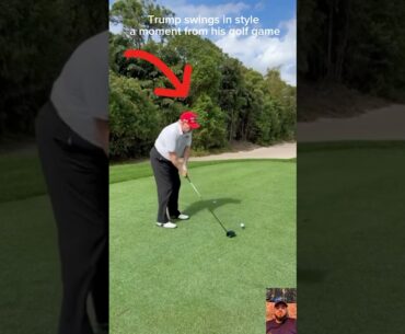 Trump swings in style a moment from his golf game #donaldtrump #trumpnews #trump #trump2025 #maga