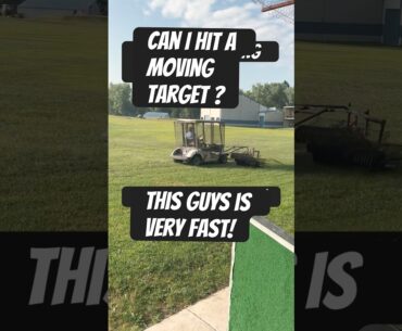 I Tried Hitting A Moving Target With A Golf Ball #shorts #golf #golfswing #viralvideo #funny