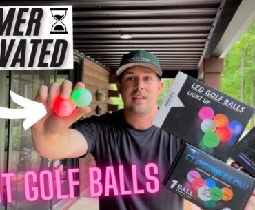 TIMER Activated LED Glow in the Dark Golf Balls! Thiodoon