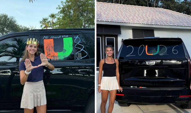 Kai Trump was spotted next to a Cadillac Escalade, rather than the Tesla Cybertruck she was gifted