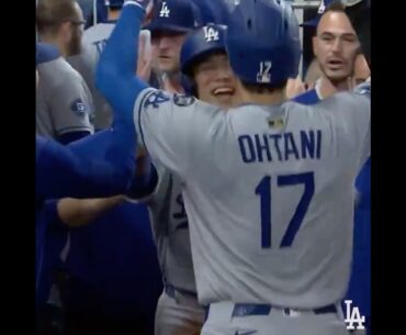 #ShoheiOhtani celebrates with Hyeseong Kim in first #Dodgers start