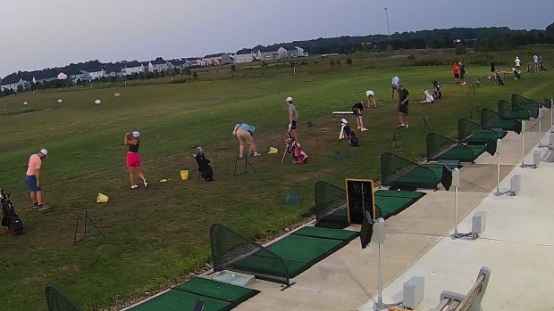 Golfers using the grass tees at SportsVille in North Ridgeville. (Courtesy of Sportsville)