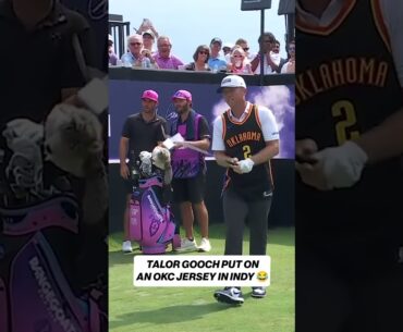 Talor Gooch put on an SGA jersey 🔥 #okc #thunder #golf #livgolf #basketball