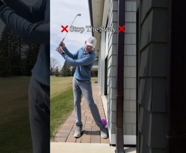 Eliminate your sway off the ball in your golf swing with this easy drill!