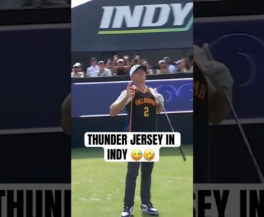 Talor Gooch with the Thunder jersey on the tee in Indy😅😂 #golf #basketball #nba #LIVGolf