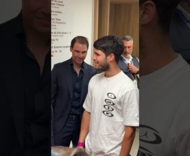 Alcaraz MEETS with big 4 after Rafa ceremony!! #tennis #shorts
