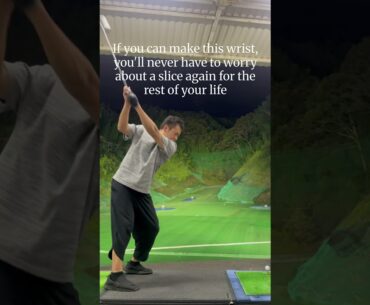 If you can make this kawashallow wrist shape, you won't slice even if you hit the ball comfortably.