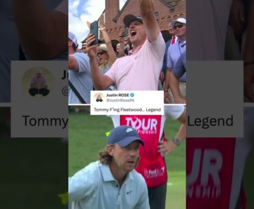 Justin Rose capturing Tommy Fleetwood's moment #shorts #golf #pgatour