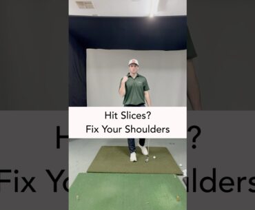Fix your shoulders, stop slicing the ball #golfcoach #golf #golftechnique #golfswing