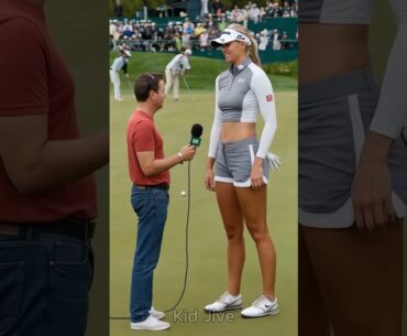 Unexpected gesture leaves the hosts speechless! 😶#golf #short #tallwomen #sports
