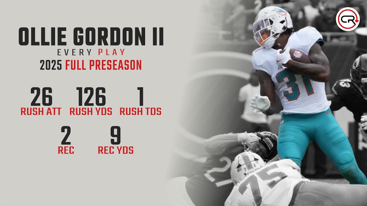 Ollie Gordon II Full Preseason Highlights | Every Run, Target & Catch Ollie Gordon II Full Preseason Highlights | Every Run, Target & Catch