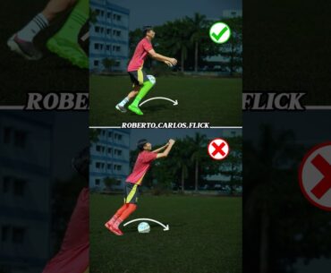 How to do ROBERTO CARLOS FLICK ⚽️.#football #soccer #footballskills #tutorial #robertocarlos #shots