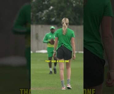 Go behind-the-scenes at training with Lauren Bell! #cricket #thehundred #laurenbell #shorts