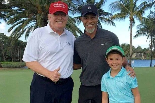 Kai Trump, Donald Trump and Tiger Woods