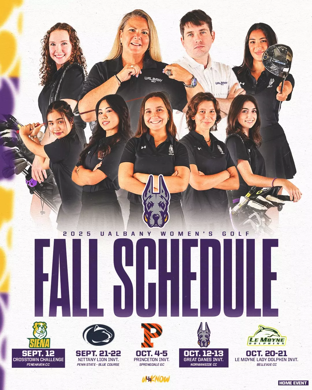 Women's Golf 2025 fall schedule