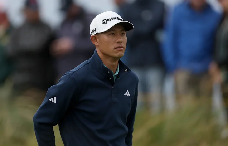 Collin Morikawa on the fourth hole during the first round of the 153rd Open Championship at Royal Portrush.