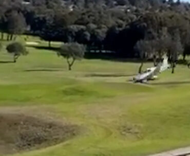 Dramatic video shows small plane crash on golf course in Australia