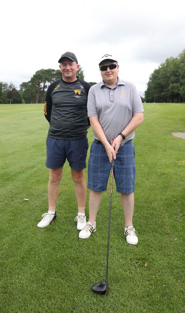 Adrian Morrissey from Adamstown (guide) and Darragh Stakelum from Thurles, who will be representing Ireland in the World Blind Golf Championships. Photo: Mary Browne