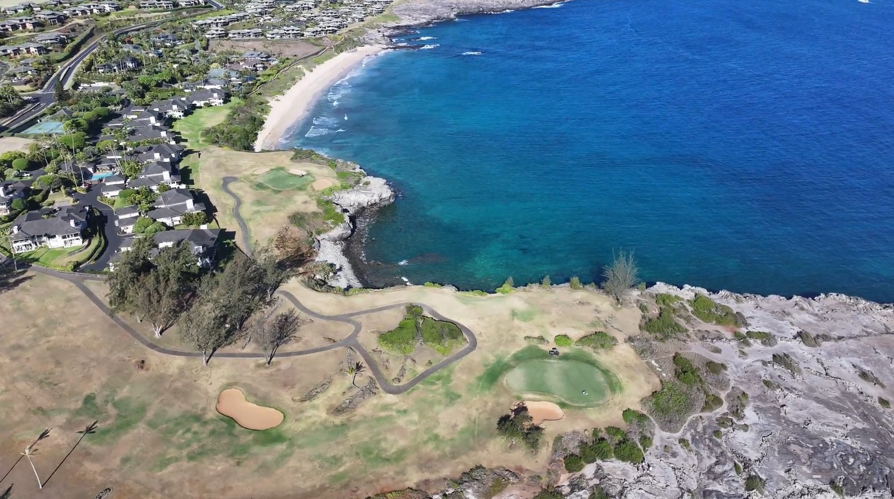 This photo taken this month shows the fourth and fifth holes at the Kapalua Bay Course. Courtesy photo