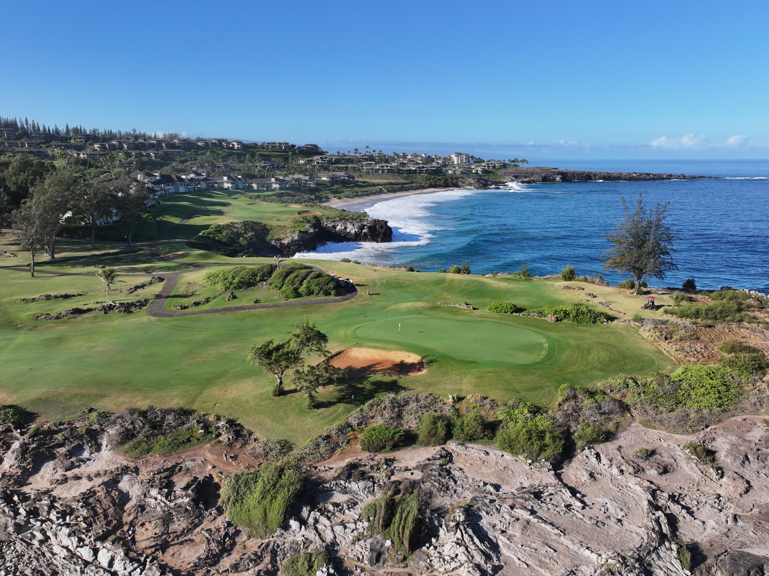 This photo shows the Kapalua Bay Course's fourth and fifth holes on Dec. 19, 2024. Courtesy photo