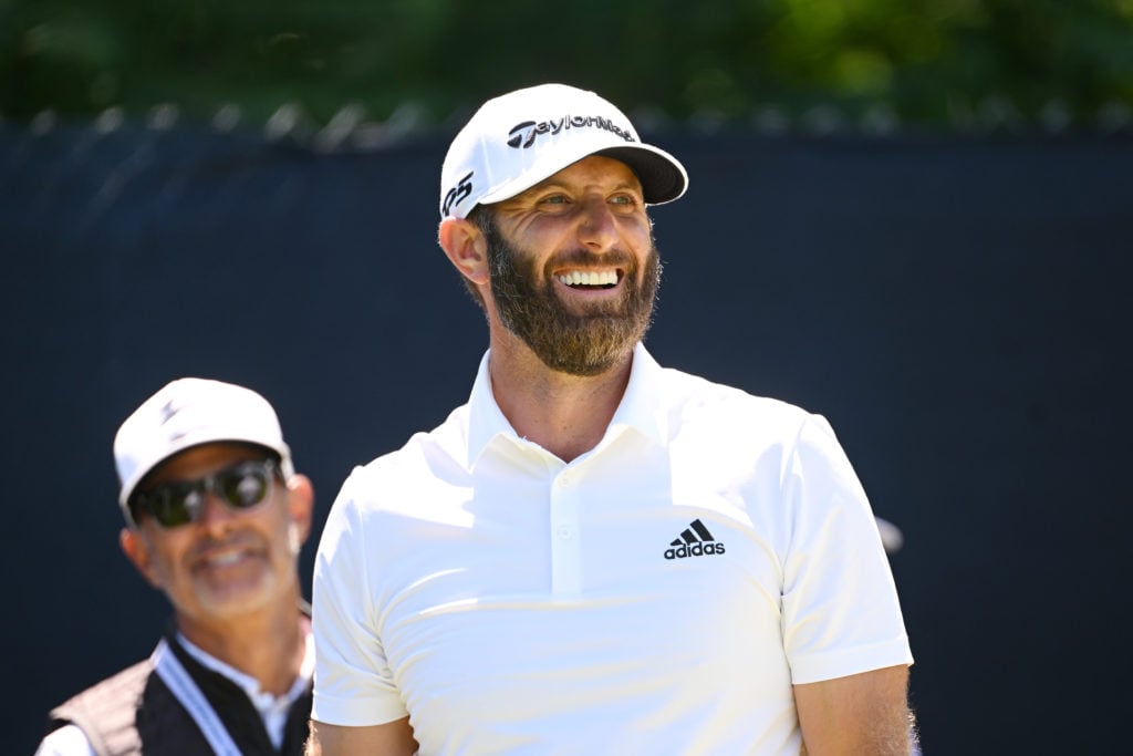Dustin Johnson in action on day three of the U.S. Open at The Country Club