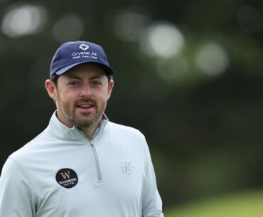 Grehan and Lester inside the cutline as play is suspended in South Africa