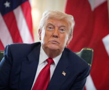 U.S. President Donald Trump talks to the media as he meets with British Prime Minister Keir Starmer (not pictured) at Trump Turnberry golf club on July 28, 2025 in Turnberry, Scotland. U.S. (Christopher Furlong/Getty Images)