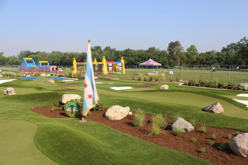 The new 9-hole mini-golf course at Columbus Park, 5701 W. Jackson Blvd. in Austin on August 6.