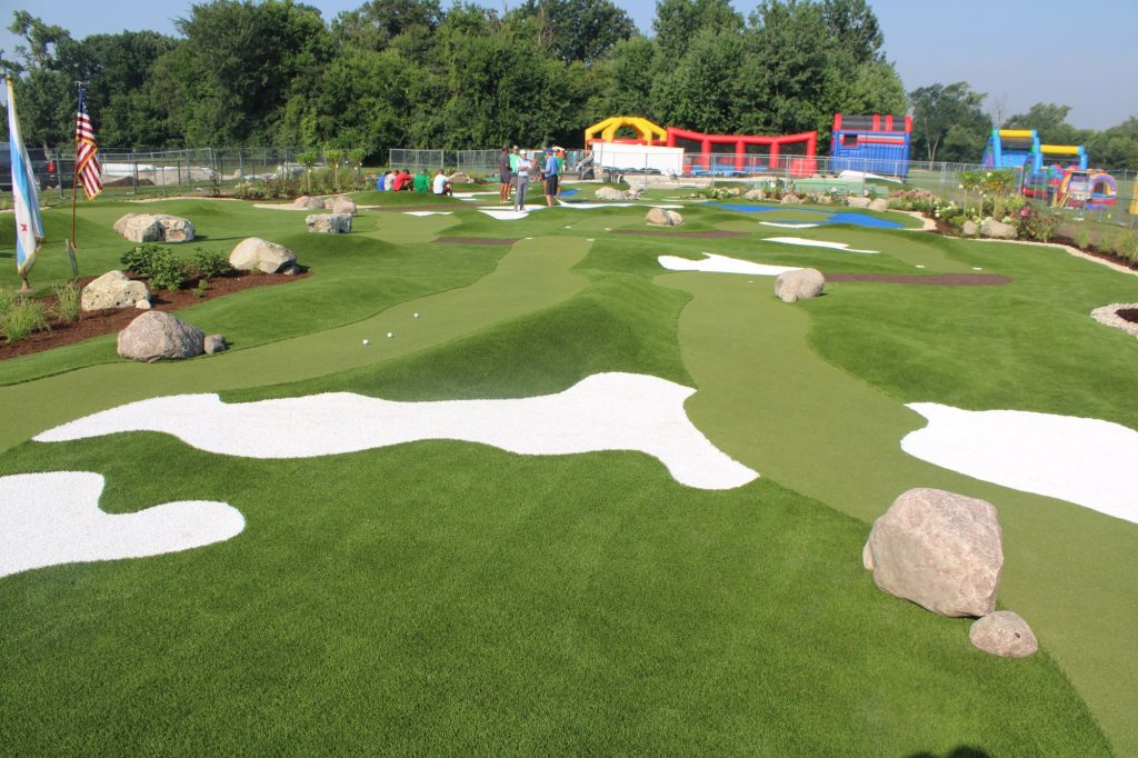 The new 9-hole mini-golf course at Columbus Park, 5701 W. Jackson Blvd. in Austin on August 6.