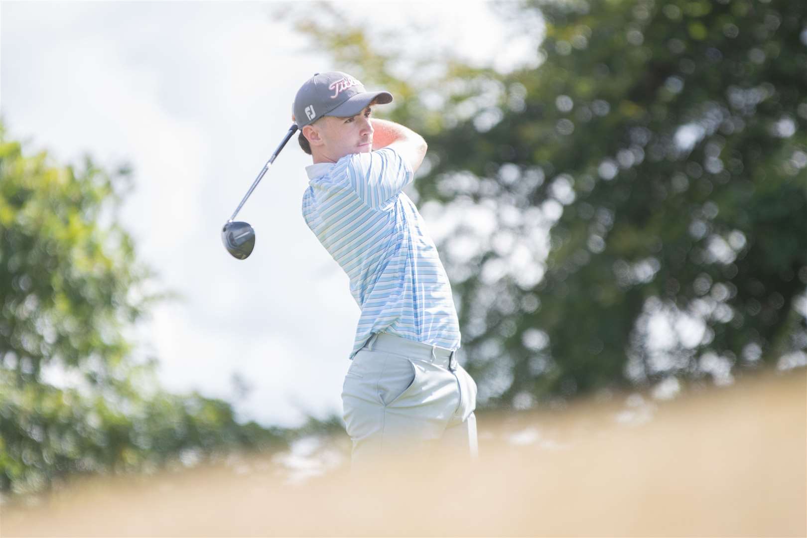 On the third tee is Euan Barker. Forres Golf Club's Five Day Open 2025. Picture: Daniel Forsyth.