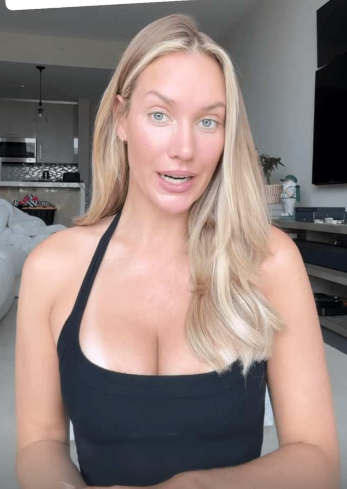 Screenshot of a blonde woman speaking.