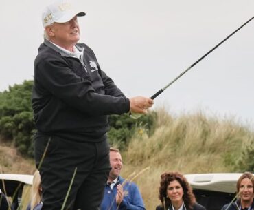 Trump caps his Scottish visit by opening a new golf course