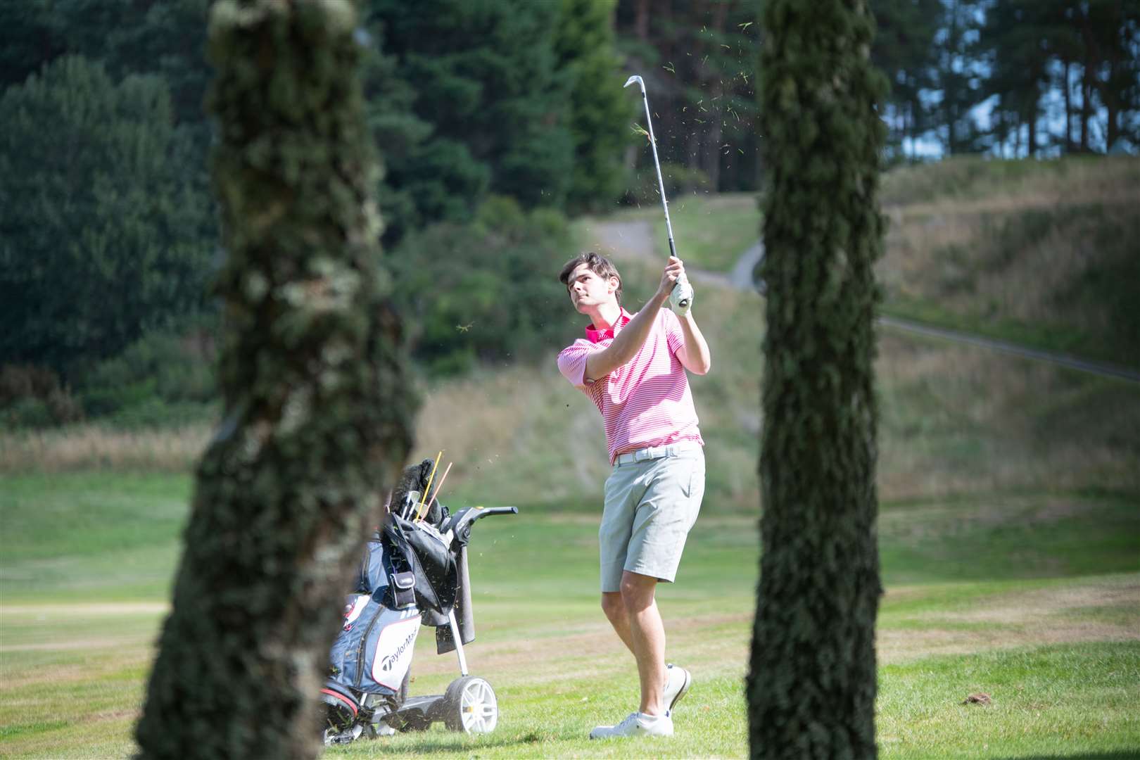 William Stephen on the first fairway. Forres Golf Club's Five Day Open 2025. Picture: Daniel Forsyth.